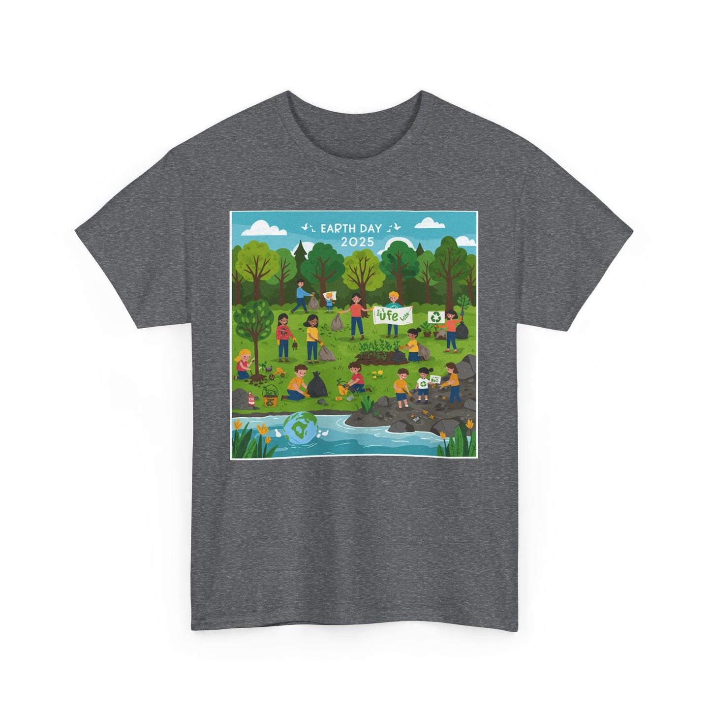 Earth Day 2025 Unisex Heavy Cotton Tee - Eco-Friendly Graphic Tee for Environmental Activists