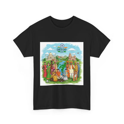 Earth Day 2025 India - Unisex Heavy Cotton Tee - Eco-Friendly Graphic Tee for Environmental Activists