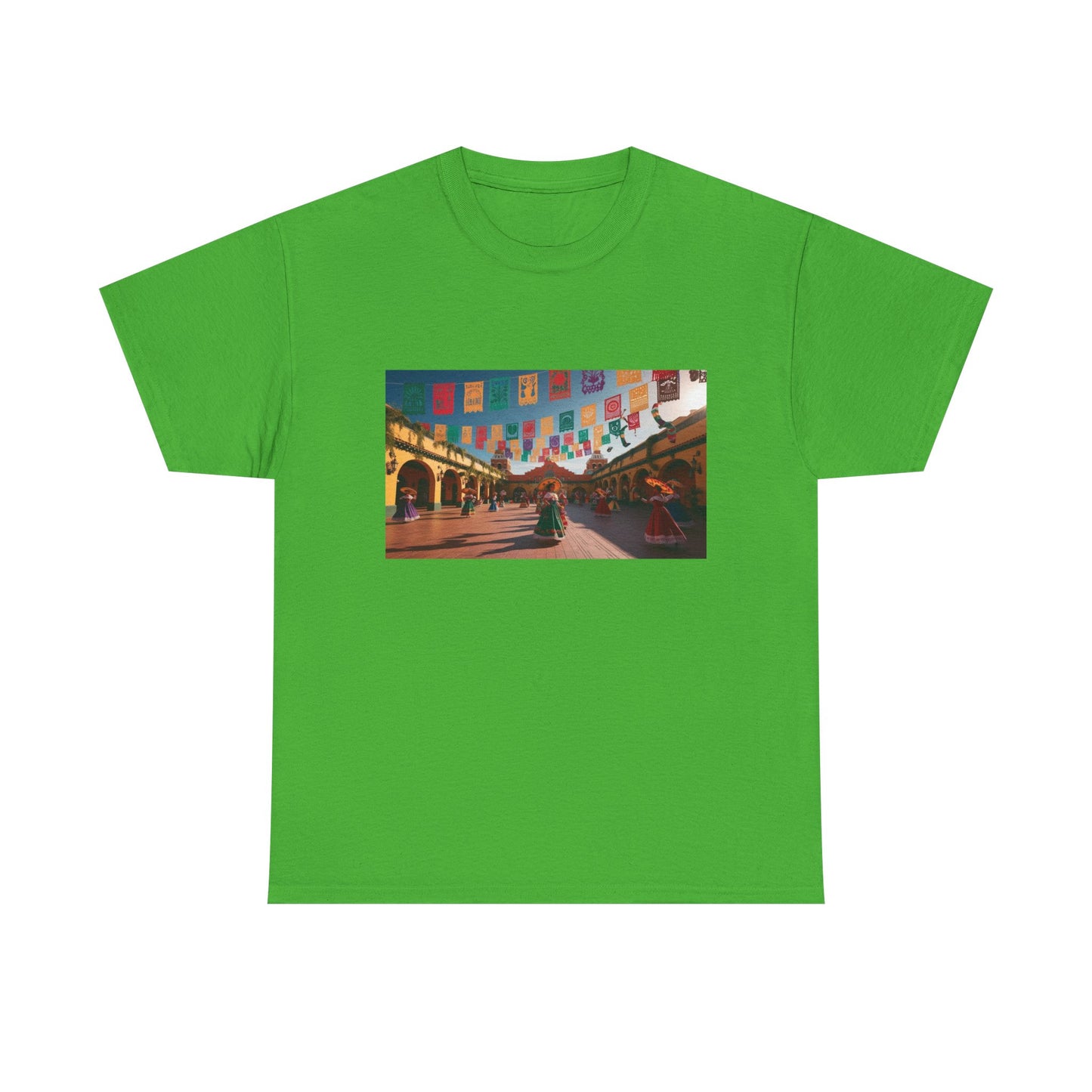 Colorful Market Scene Unisex Heavy Cotton Tee
