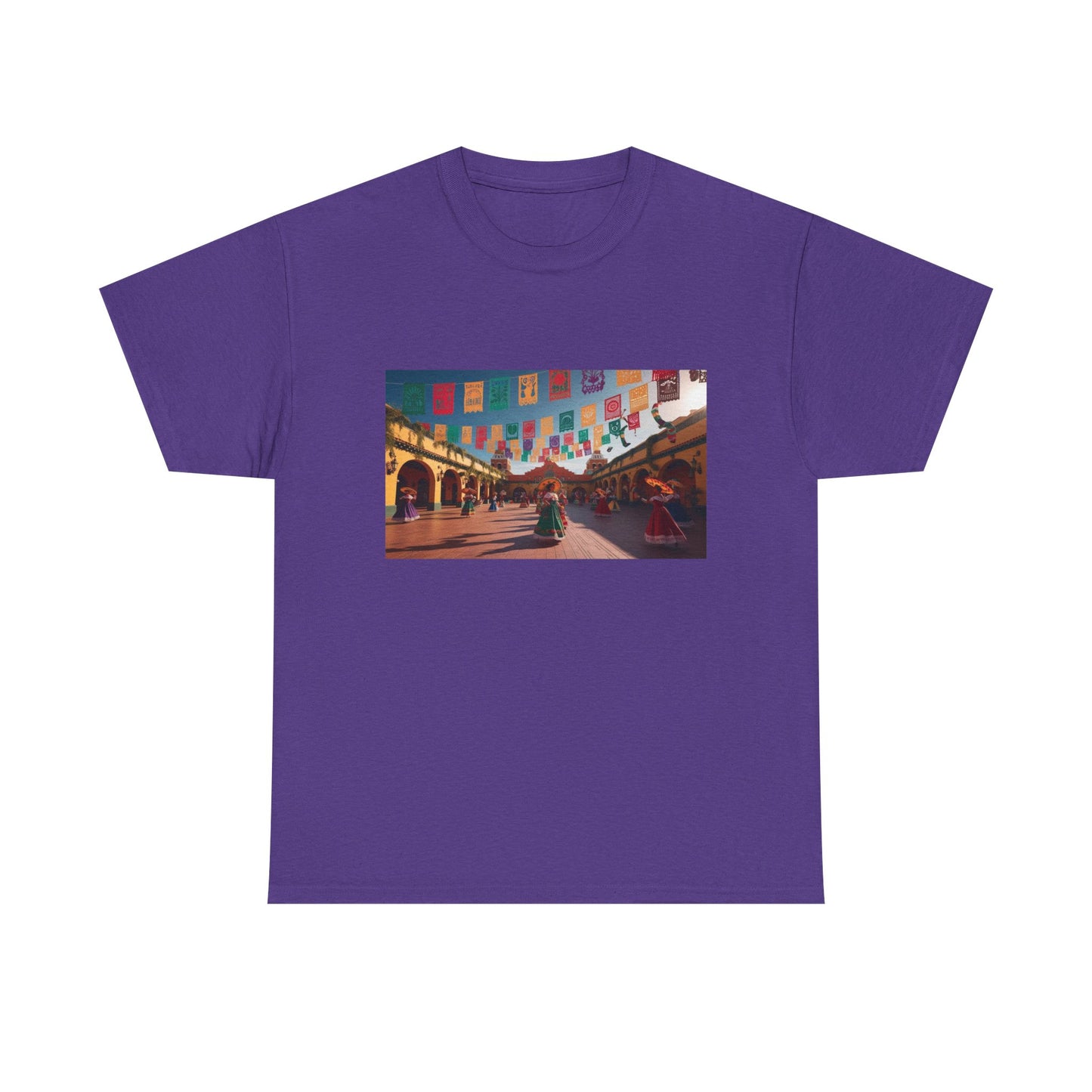 Colorful Market Scene Unisex Heavy Cotton Tee