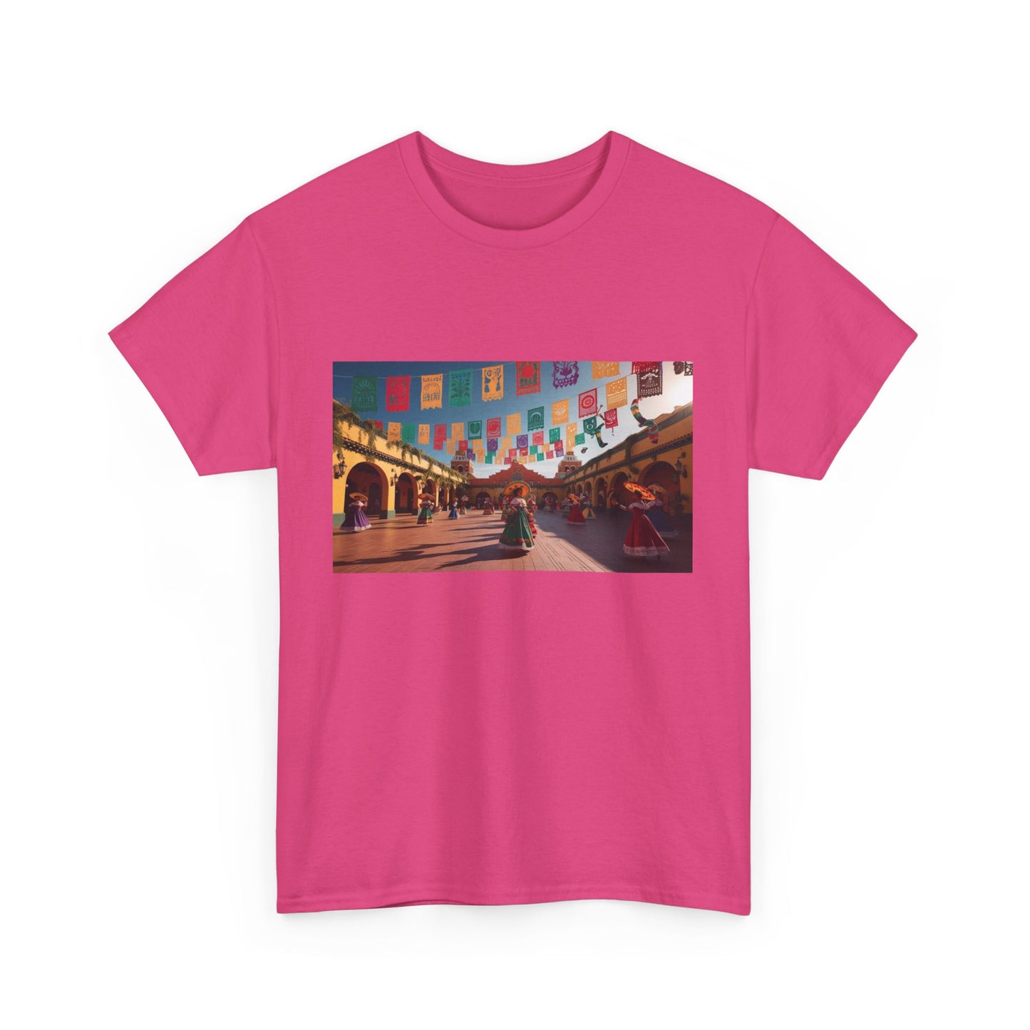 Colorful Market Scene Unisex Heavy Cotton Tee