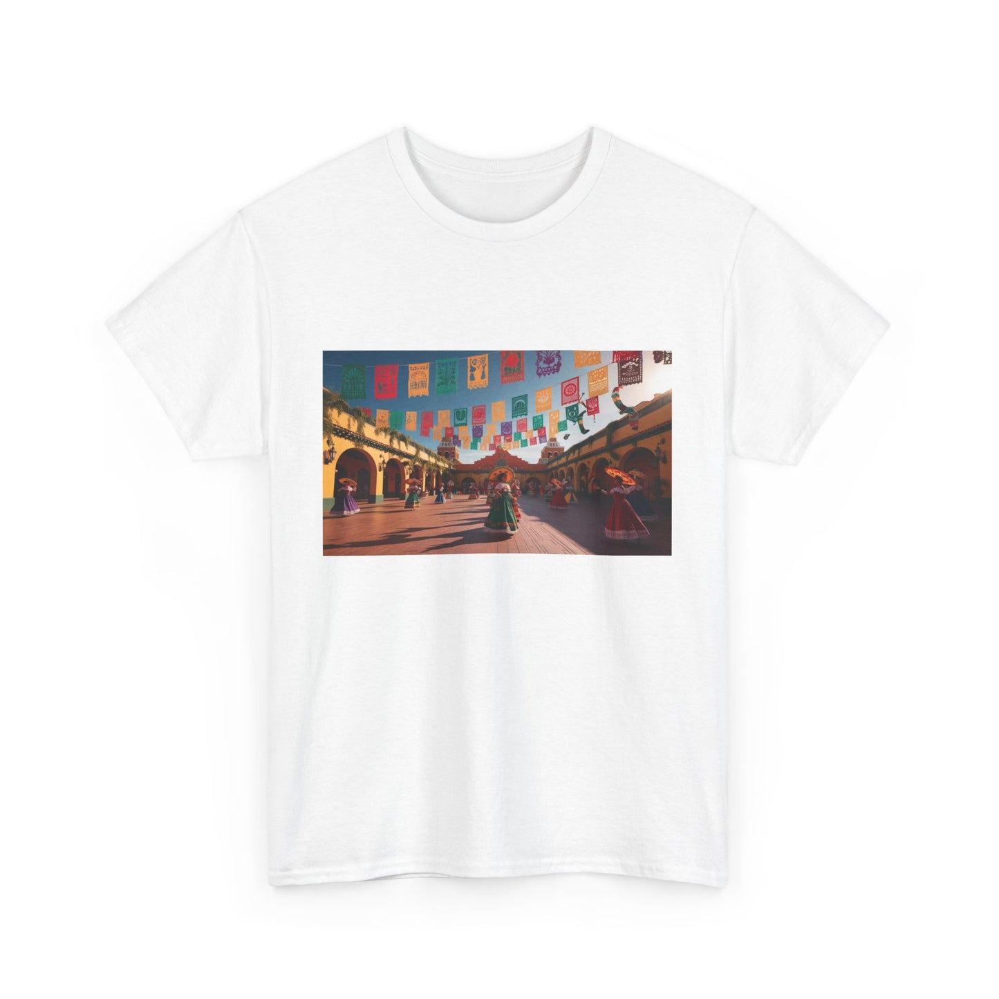 Colorful Market Scene Unisex Heavy Cotton Tee