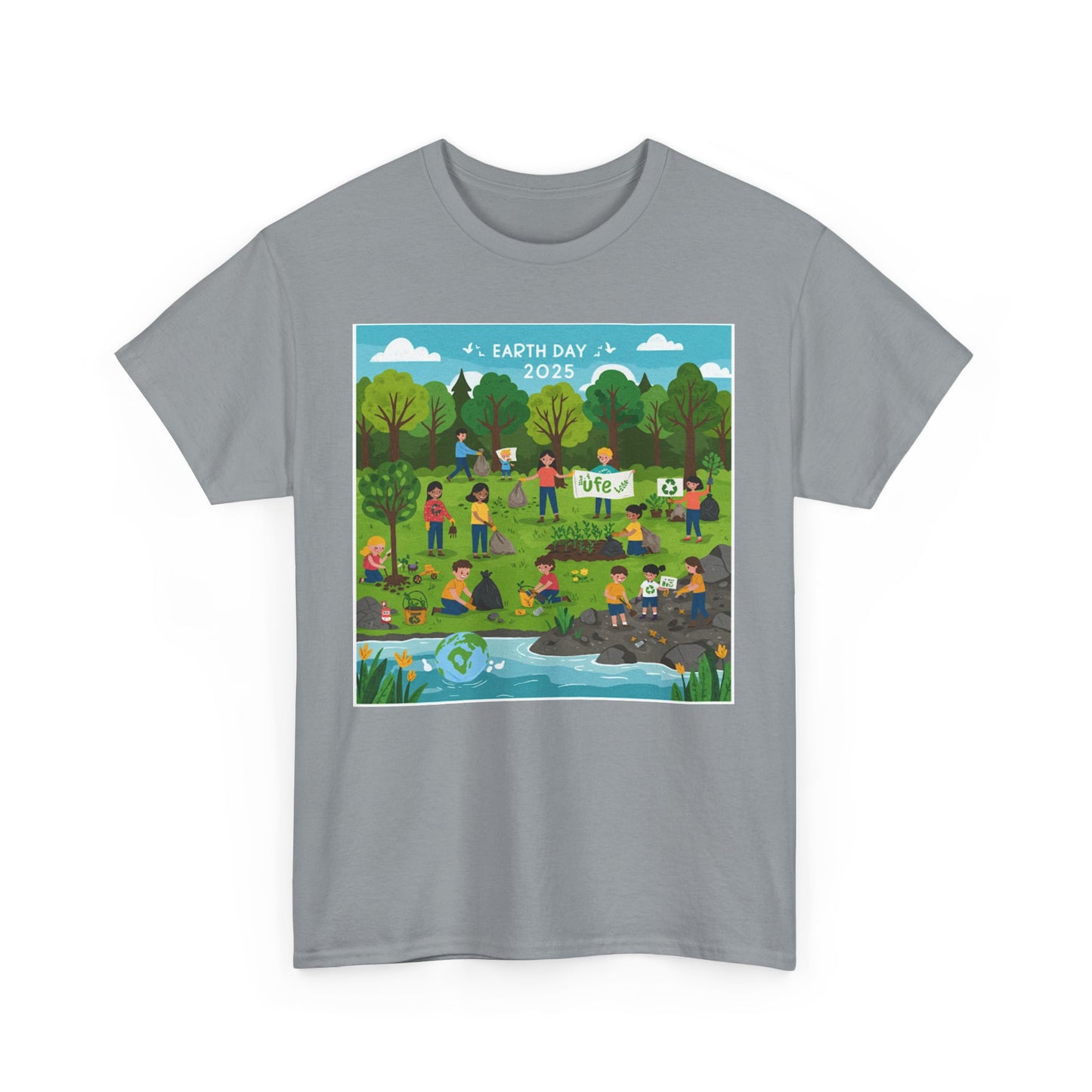 Earth Day 2025 Unisex Heavy Cotton Tee - Eco-Friendly Graphic Tee for Environmental Activists