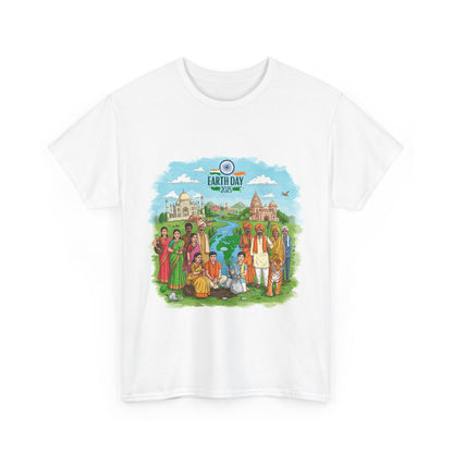 Earth Day 2025 India - Unisex Heavy Cotton Tee - Eco-Friendly Graphic Tee for Environmental Activists