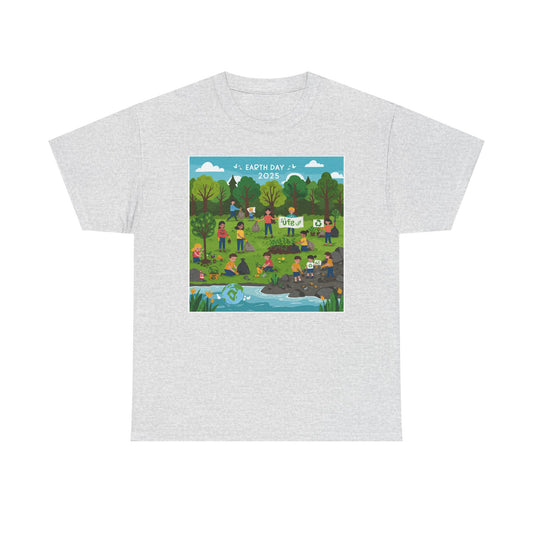 Earth Day 2025 Unisex Heavy Cotton Tee - Eco-Friendly Graphic Tee for Environmental Activists