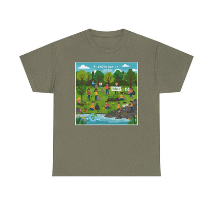Earth Day 2025 Unisex Heavy Cotton Tee - Eco-Friendly Graphic Tee for Environmental Activists
