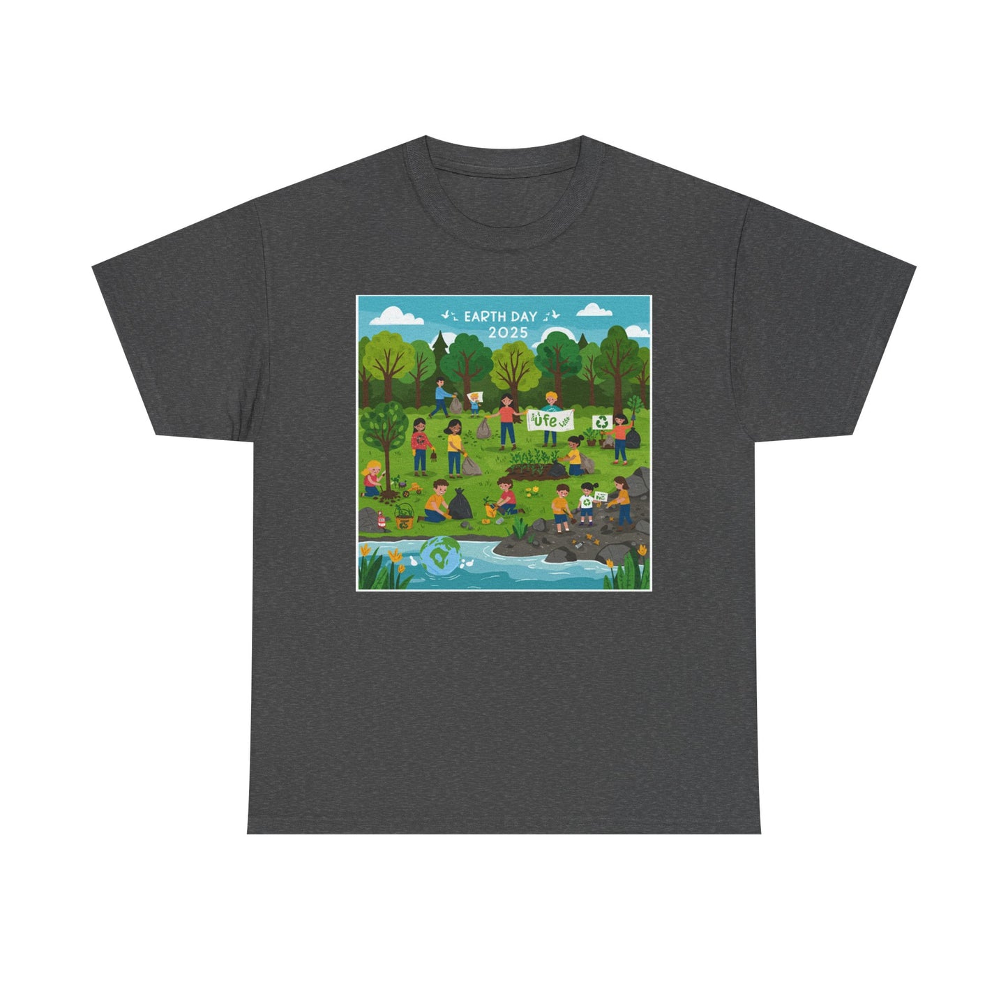 Earth Day 2025 Unisex Heavy Cotton Tee - Eco-Friendly Graphic Tee for Environmental Activists