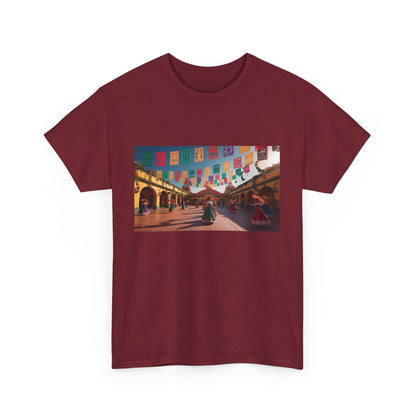 Colorful Market Scene Unisex Heavy Cotton Tee