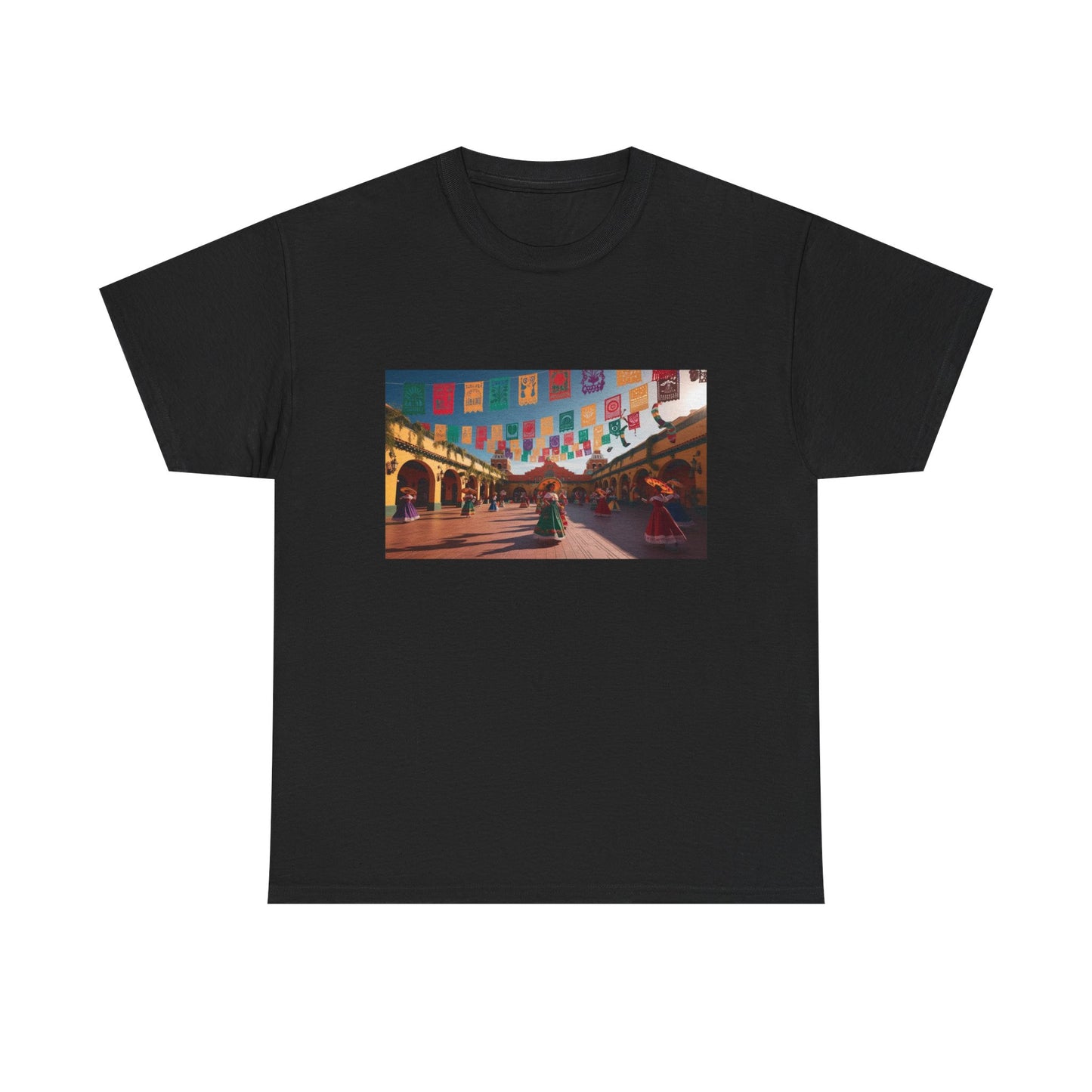 Colorful Market Scene Unisex Heavy Cotton Tee