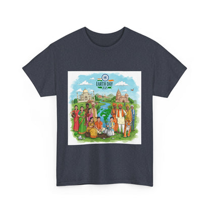 Earth Day 2025 India - Unisex Heavy Cotton Tee - Eco-Friendly Graphic Tee for Environmental Activists