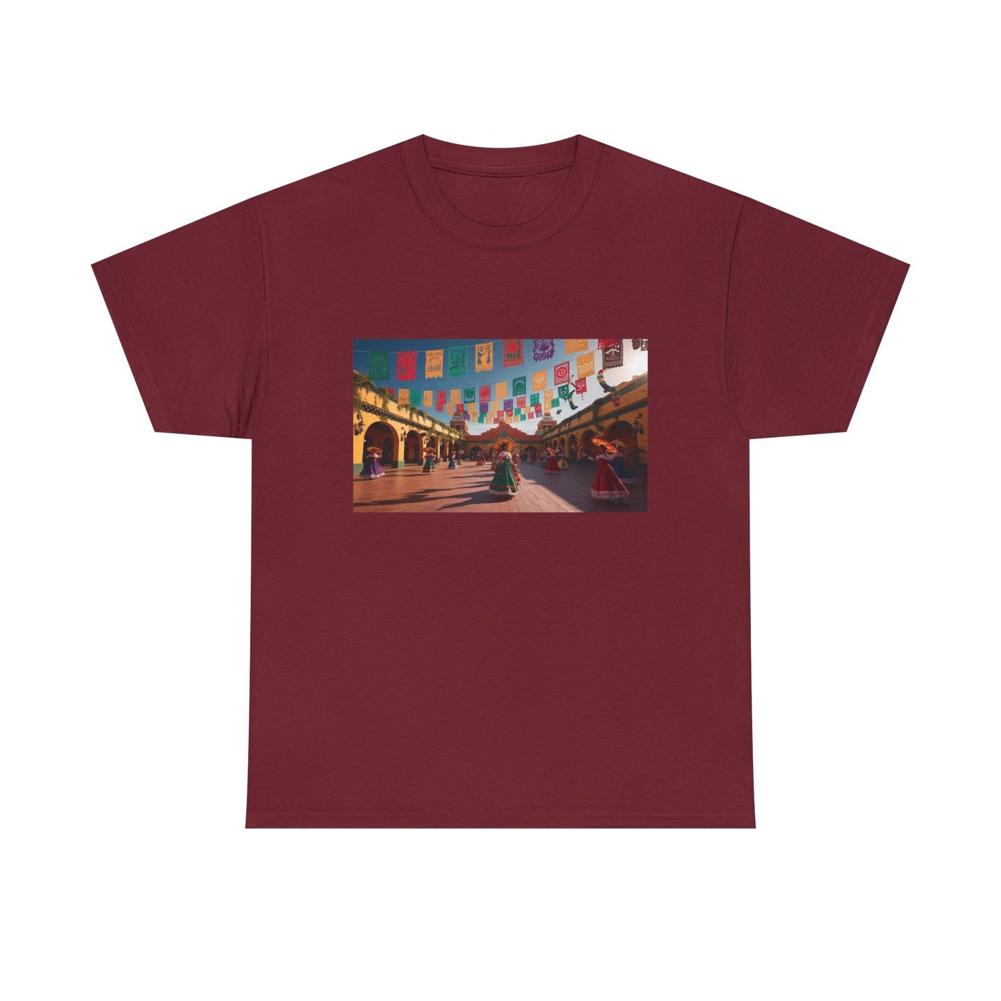 Colorful Market Scene Unisex Heavy Cotton Tee