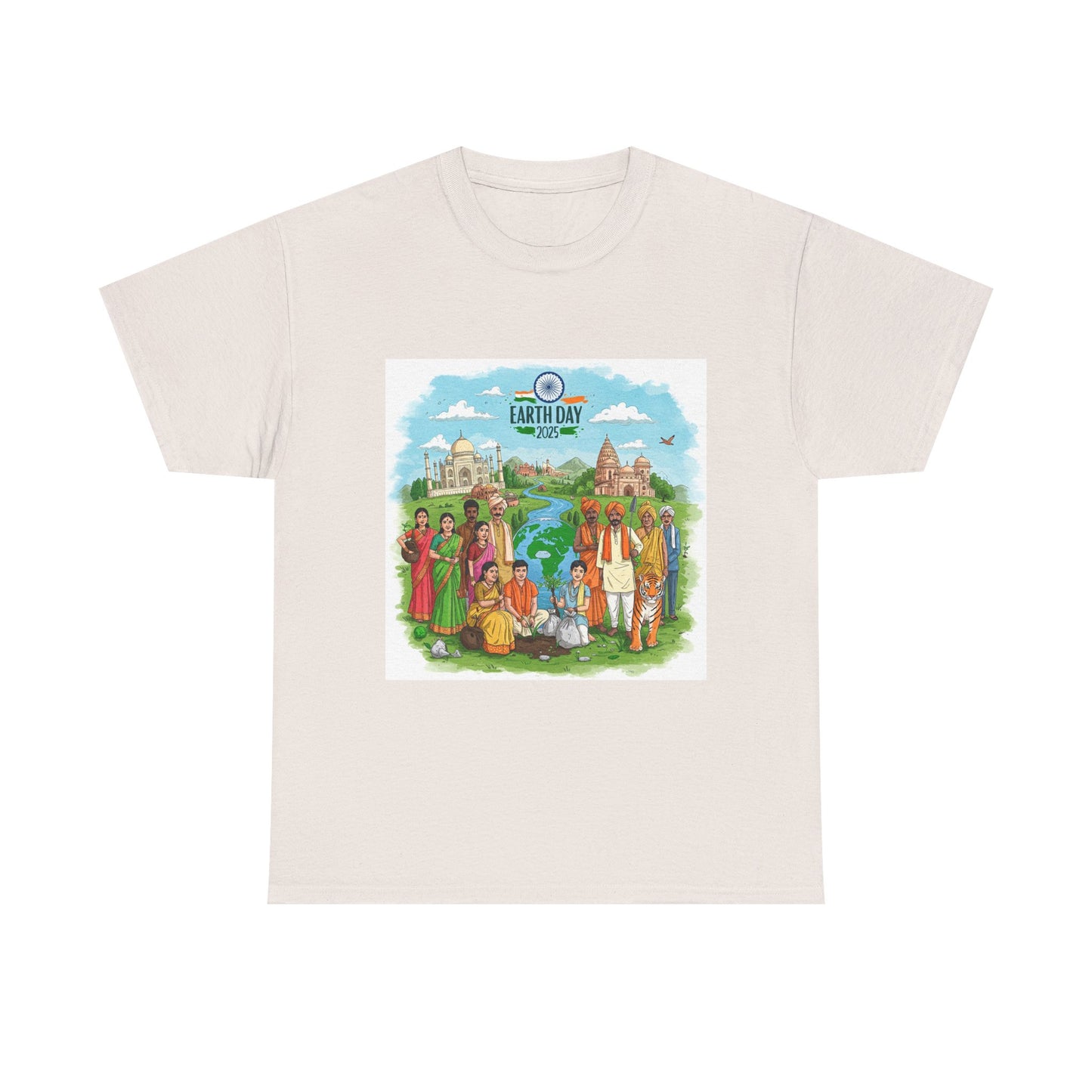 Earth Day 2025 India - Unisex Heavy Cotton Tee - Eco-Friendly Graphic Tee for Environmental Activists