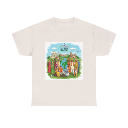 Earth Day 2025 India - Unisex Heavy Cotton Tee - Eco-Friendly Graphic Tee for Environmental Activists