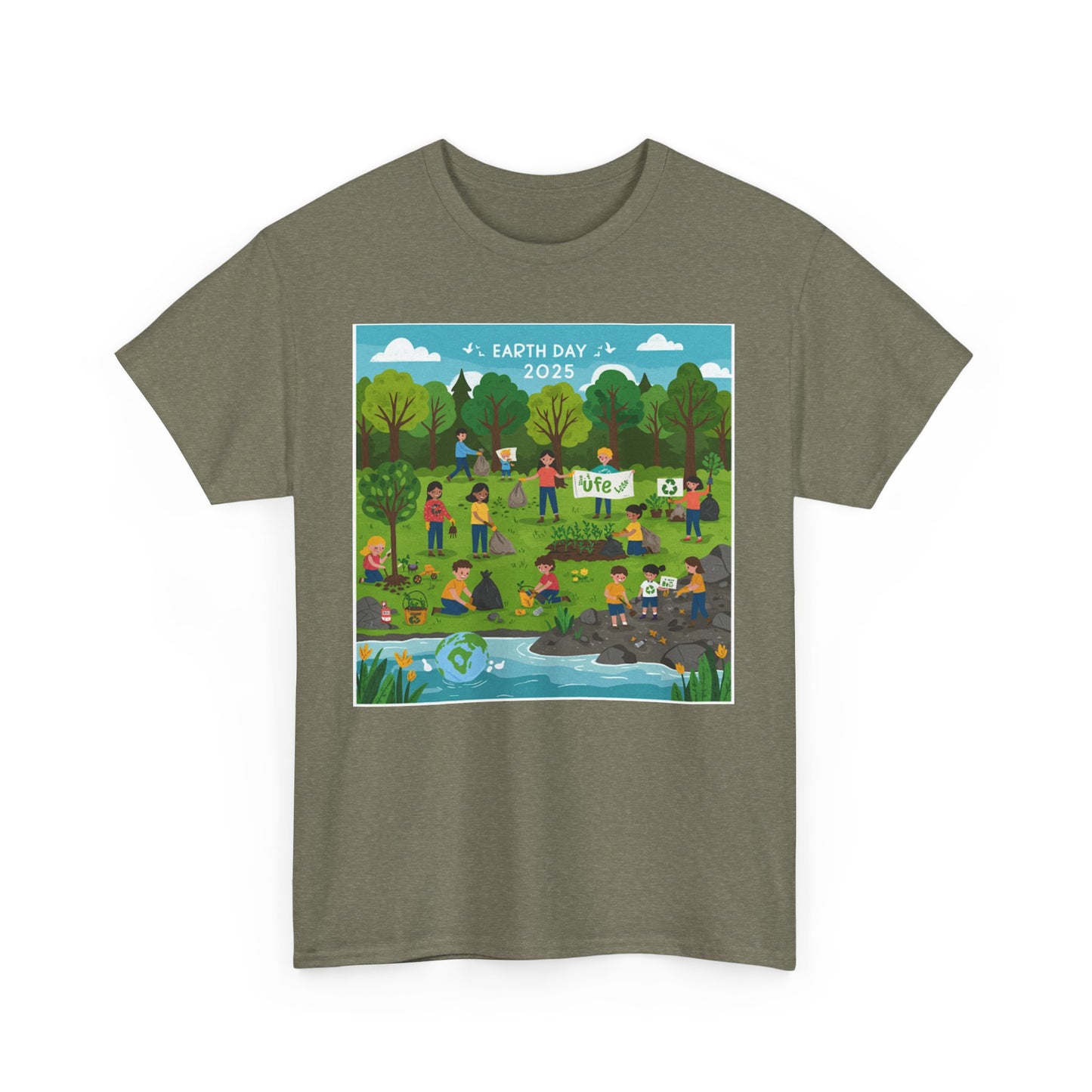 Earth Day 2025 Unisex Heavy Cotton Tee - Eco-Friendly Graphic Tee for Environmental Activists
