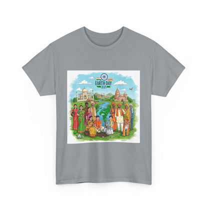 Earth Day 2025 India - Unisex Heavy Cotton Tee - Eco-Friendly Graphic Tee for Environmental Activists