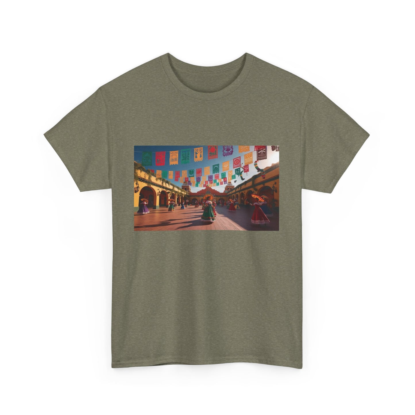 Colorful Market Scene Unisex Heavy Cotton Tee