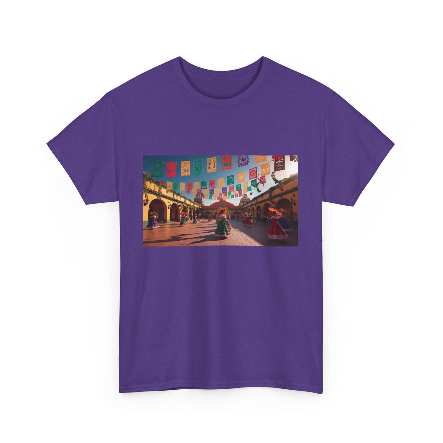 Colorful Market Scene Unisex Heavy Cotton Tee