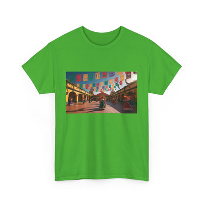 Colorful Market Scene Unisex Heavy Cotton Tee