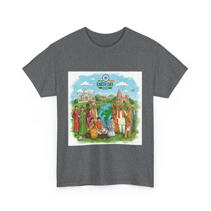 Earth Day 2025 India - Unisex Heavy Cotton Tee - Eco-Friendly Graphic Tee for Environmental Activists