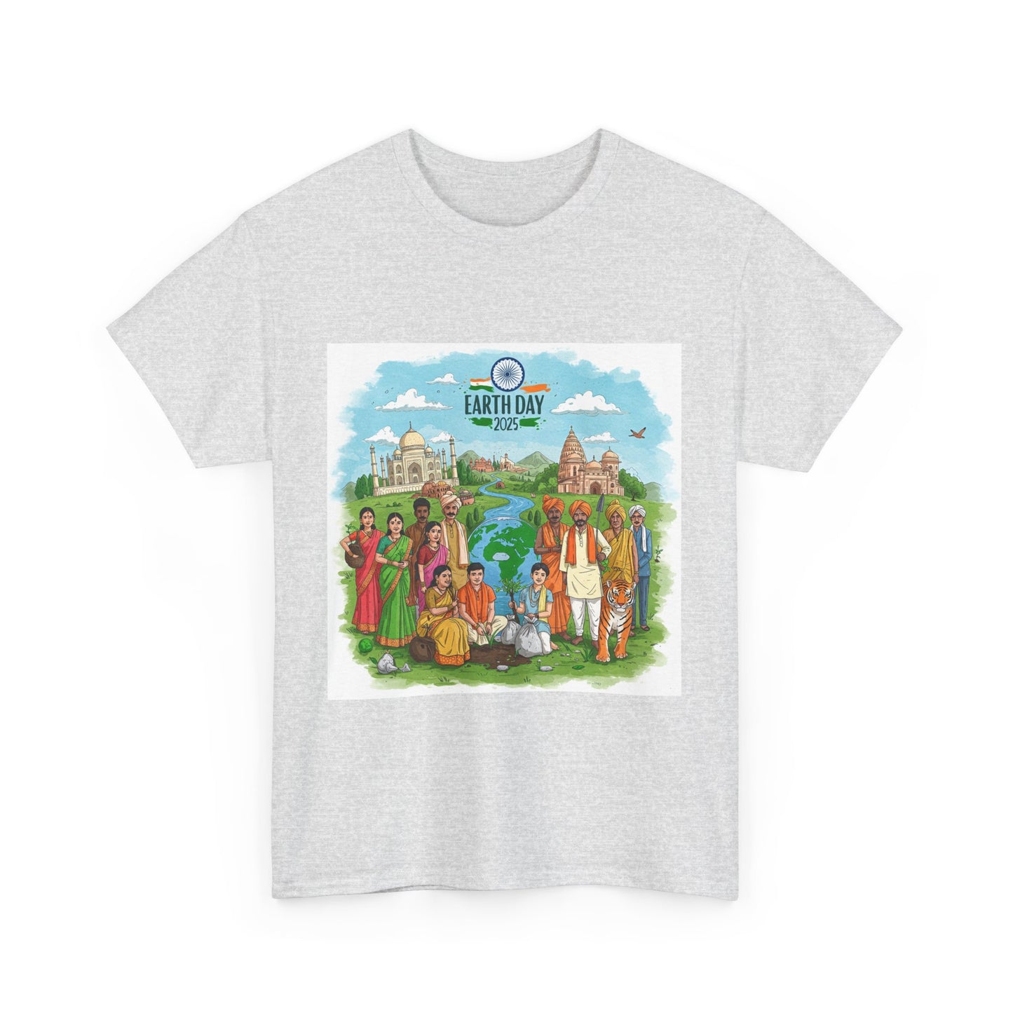 Earth Day 2025 India - Unisex Heavy Cotton Tee - Eco-Friendly Graphic Tee for Environmental Activists
