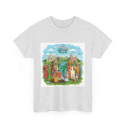 Earth Day 2025 India - Unisex Heavy Cotton Tee - Eco-Friendly Graphic Tee for Environmental Activists