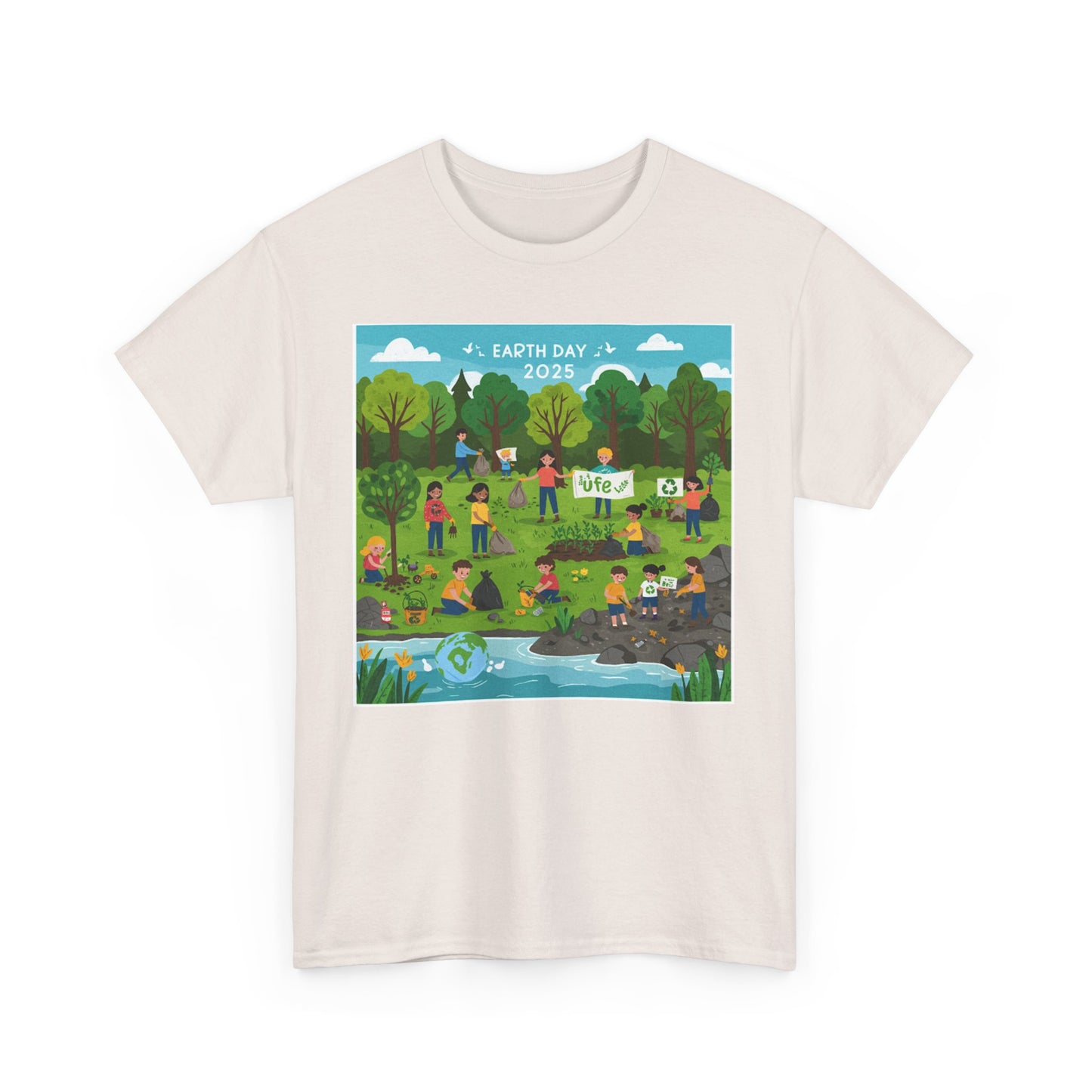 Earth Day 2025 Unisex Heavy Cotton Tee - Eco-Friendly Graphic Tee for Environmental Activists