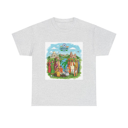 Earth Day 2025 India - Unisex Heavy Cotton Tee - Eco-Friendly Graphic Tee for Environmental Activists