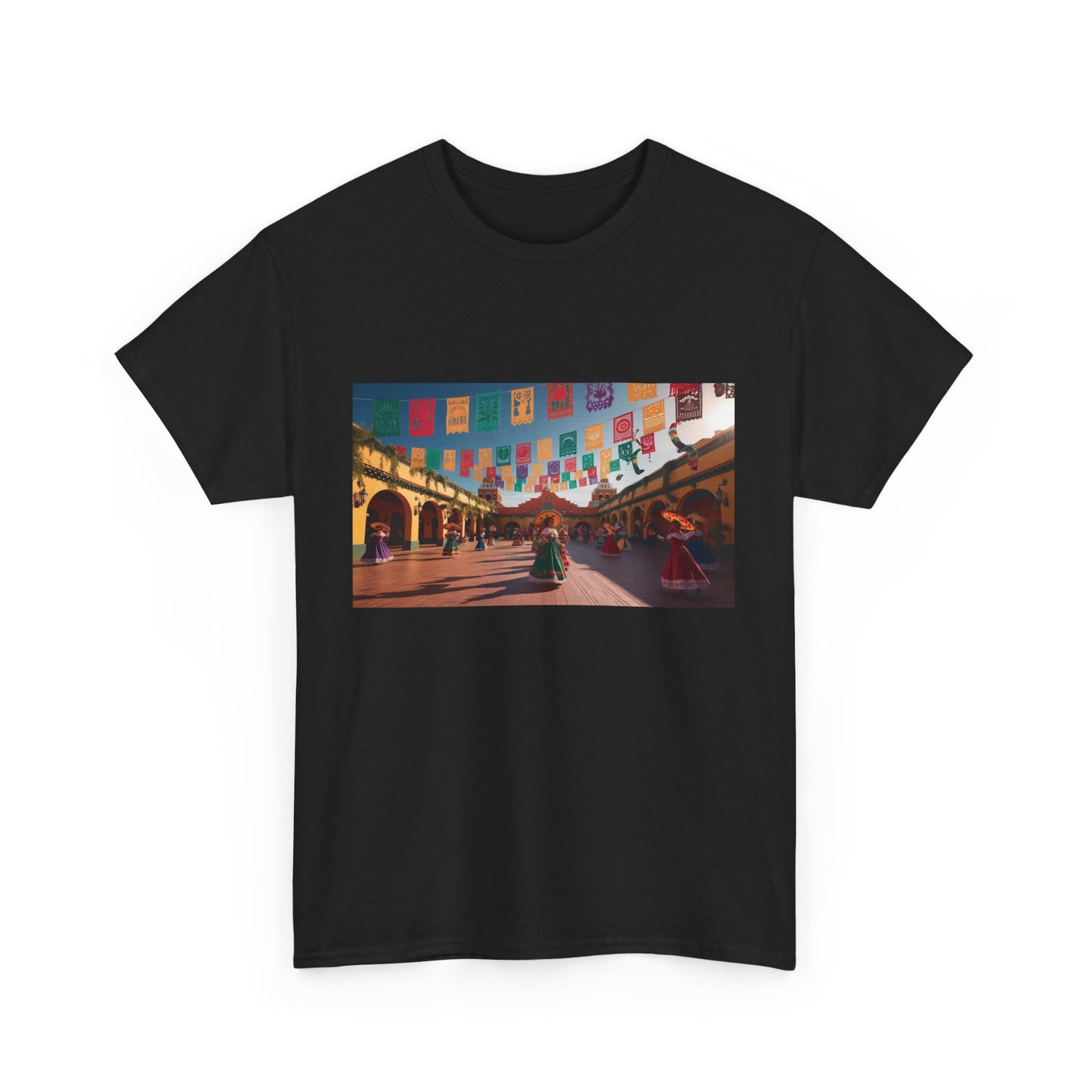 Colorful Market Scene Unisex Heavy Cotton Tee