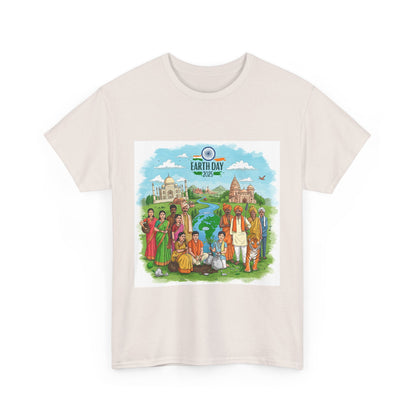 Earth Day 2025 India - Unisex Heavy Cotton Tee - Eco-Friendly Graphic Tee for Environmental Activists