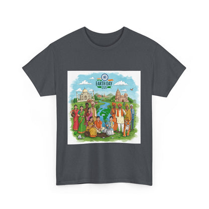 Earth Day 2025 India - Unisex Heavy Cotton Tee - Eco-Friendly Graphic Tee for Environmental Activists