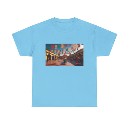 Colorful Market Scene Unisex Heavy Cotton Tee
